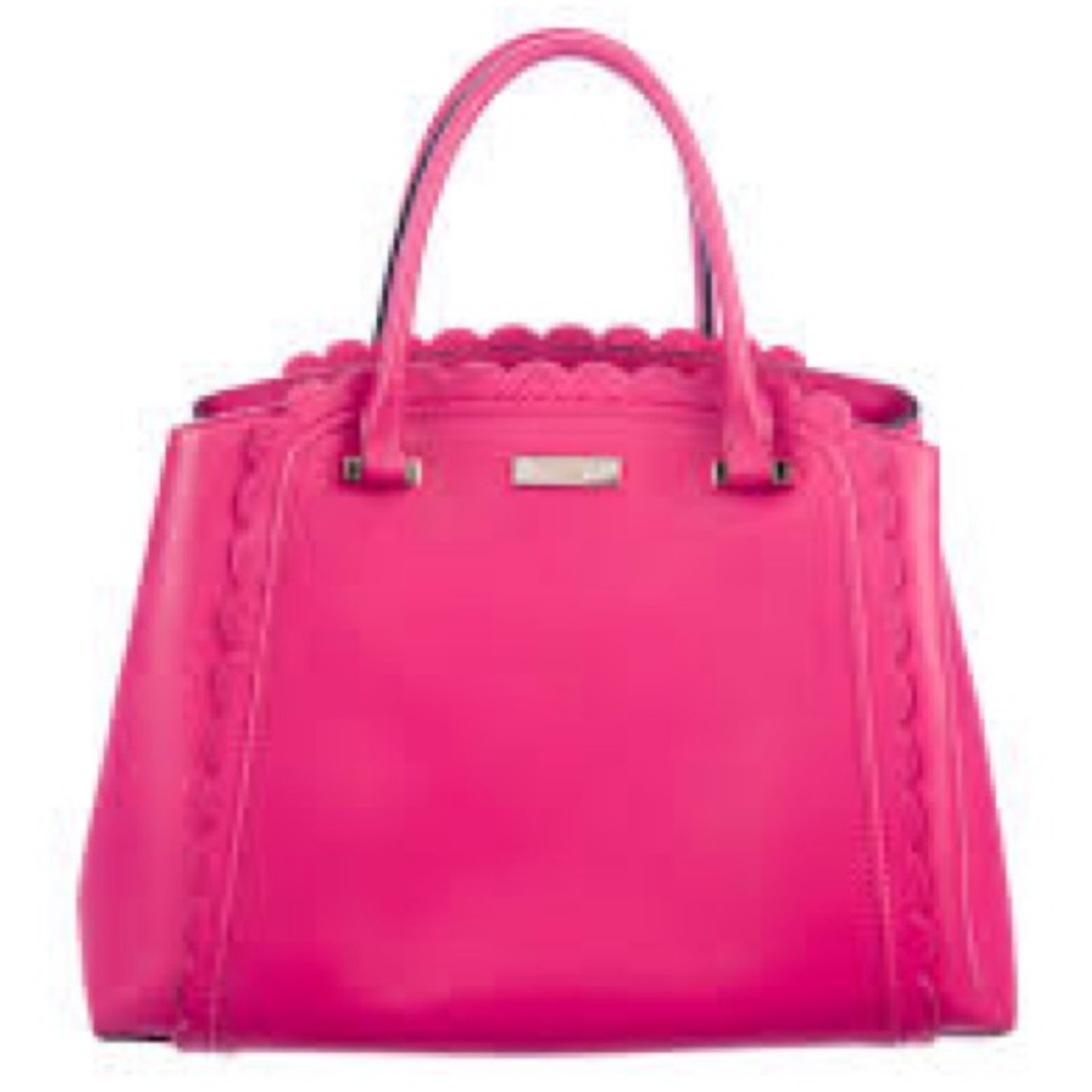 EUC KATE SPADE X LARGE PINK LEATHER STRUCTURED TOTE  / SHOULDER BAG WITH DUSTBAG
